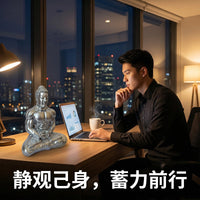 修身修心中式禅意肌肉佛树脂工艺品摆件创意家居装饰办公摆台定制