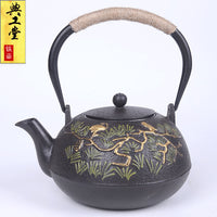 典工堂铁壶仿日本南部铸铁壶双铁松树仙鹤生铁壶 烧水壶 茶具茶壶