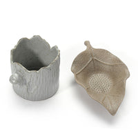 Creative Leaf Stump Tea Strainer for Puerh and Black Tea, Ceramic Tea Filter with Retro Design