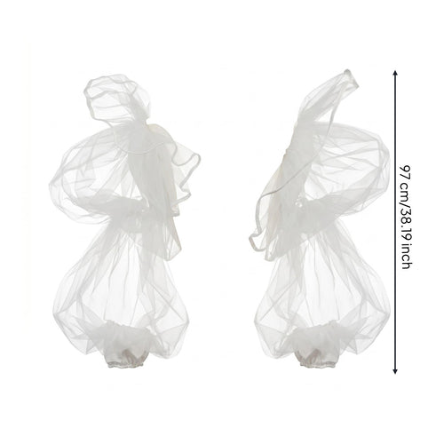 Translucent Tulle Sleeve Lightweight Mesh Arm Cuff Stretchy for Wedding