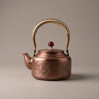 Copper Tea Kettle Round-Bodied Copper Kettle Coating-Uncoated for Kitchen