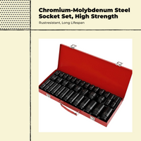 Power Wrench Socket Set, 1/2" Extended Hex, Multi-Function Air Tool Kit, Portable Storage, Auto Repair, Home DIY