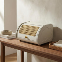 Desktop Storage Box Decorative Woven-Front Storage Box Lid Design