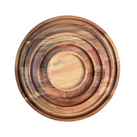 Japanese Style Acacia Wood Round Serving Tray Large Size