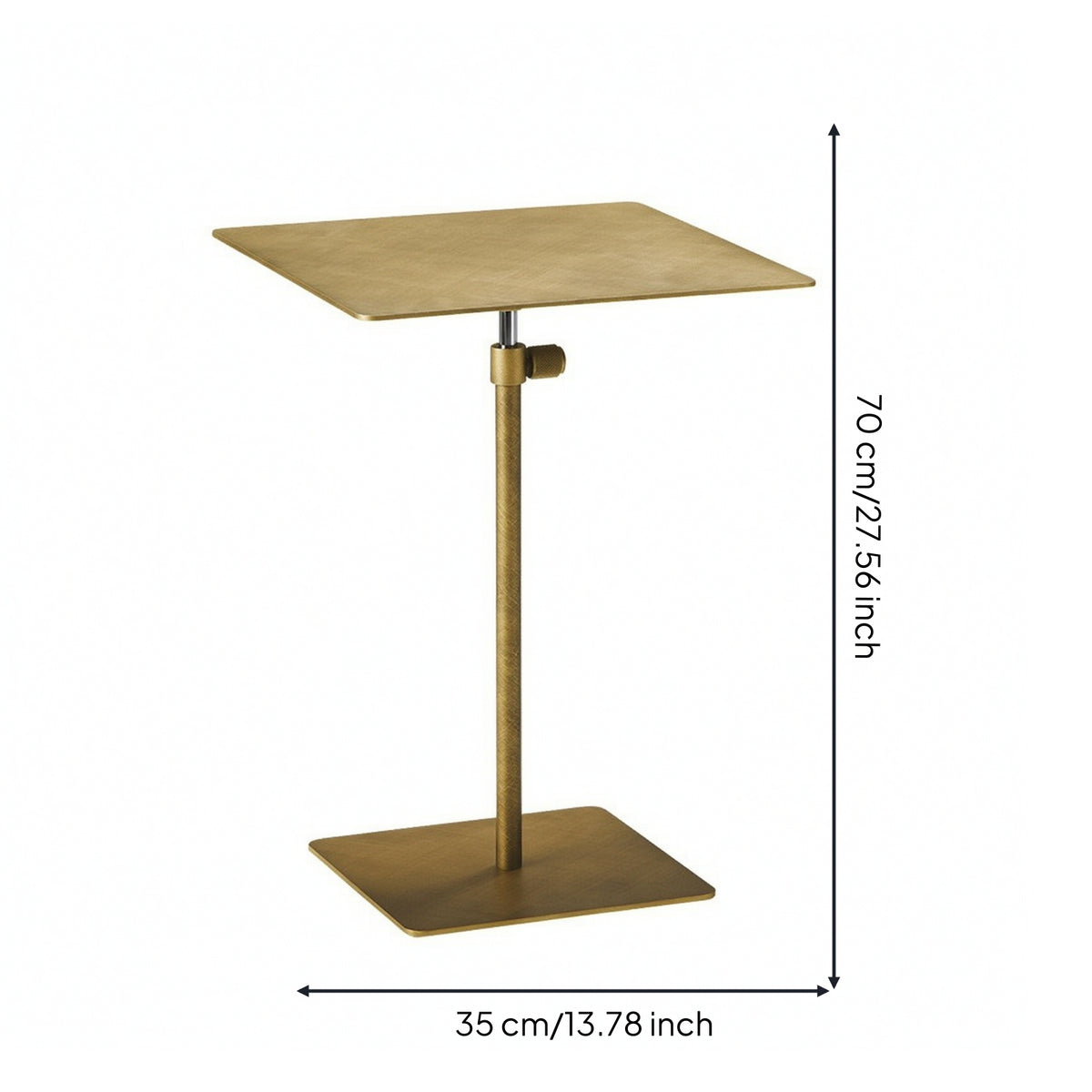 Adjustable Side Table Compact Side Table with Metal Base for Living Room