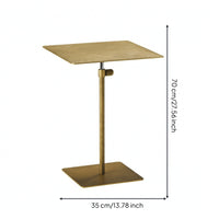 Adjustable Side Table Compact Side Table with Metal Base for Living Room