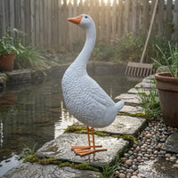 Long-Neck Goose Statue Resin Standing Goose Ornament Freestanding