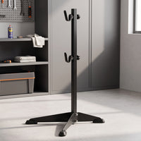 Folding Bike Stand with Adjustable Hooks Portable Vertical Bike Stand Powder-Coated Rustproof for Garage, Apartment, Indoor