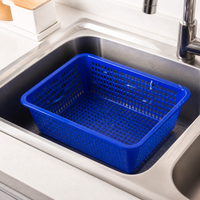 Rectangular Pantry Organiser, Reinforced Storage Baskets for Fruit & Vegetables, Draining Multi-Purpose Storage Bins 39.5x30.5x12cm