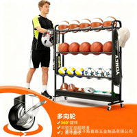 Mobile Basketball Storage Rack with Wheels for Balls
