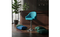 Ergonomic Backrest Adjustable Swivel Bar Stool Wear-Resistant Upholstery Modern Pedestal Bar Stool Built-in Footrest Upholstered Counter Chair with Back for Reception Desk, Kitchen Island