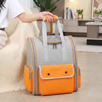 Cat Backpack and Dog Backpack, Portable Pet Bag with Side Pockets and Top Opening, Large Capacity Breathable Pet Carrier for Travel Hiking