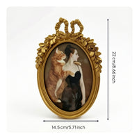 Oval Picture Frame Antique-Style Oval Photo Frame Decorative for Gallery Wall