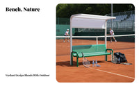 Sun Protection Sunshade Canopied Court Bench Integrated Side Table Sports Seating Weather-withstandant Outdoor Furnishing sturdy Construction for Spectators, Athletes, Families, racquet sport Courts, recreation Areas, Backyard