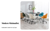 Upholstered Rolling Chair Comfortable for Long Sitting Desk Seat Modern Design