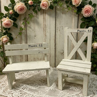 Solid Wood Backrest Chair Flower Stand Photography Prop Small Stool