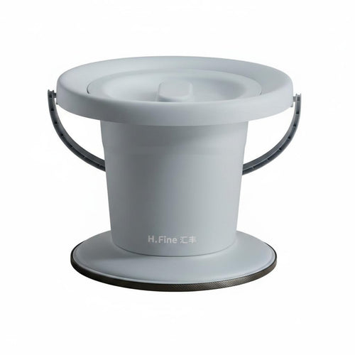 Lidded Chamber Pot Compact Bedside Toilet Container Handle for Elderly People