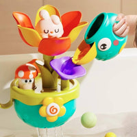 Cascading Bath Toy with Suction Cup Plastic Sprinkler Toy for Babies