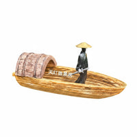 Aquatic Aquarium Landscape Boat Handmade Floating Boat Ornament for Garden