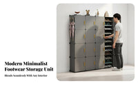 Large Capacity Stand-Alonestanding Shoe Cupboard Space-Saving Modular Shoe Cabinet with Doors Easy Assembly Footwear Organizer Sturdy Construction for Apartment Dwellers, Homeowners, appearanceConscious Individuals, Entryway, Hallway, Mudroom, Bedroom