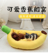 Banana-Shaped Cat Bed with Blanket for Small and Medium Pets