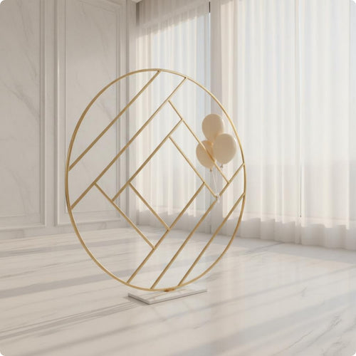 Round Metal Backdrop Frame Multi-Purpose Floor Standing Backdrop Stand Sturdy