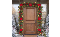 Lighted Artificial Christmas Garland Conifer Christmas Garland with Pinecones Faux Vine for Mantel, Staircase, Doorway