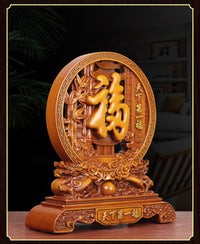 Chinese Style Resin Ornament with Bamboo Wood Grain