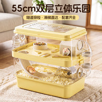 Transparent Hamster Cage with Hideout, 2 Levels