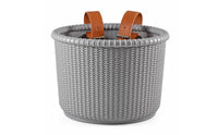 Rattan-Style Front Bike Basket Handlebar-Mount Woven Bike Basket Adjustable Strap-on for Children, Toddlers, Balance Bikes