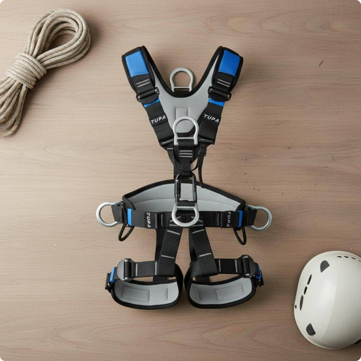 Work at Height Harness Padded Waist Full Body Climbing Harness for Climbers