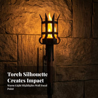Medieval Torch Wall Sconce Rustic Lantern Wall Lamp Gothic Sconce with Metal Cage Farmhouse for Hallway, Bar, Game Room