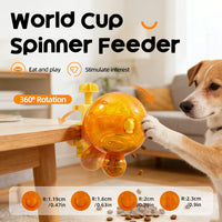 跨境新款宠物世界杯橙子漏食玩具猫咪可调节冻干慢食器逗猫棒用品