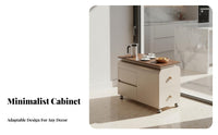 2-Tier Rolling Trolley Mobile with Casters Side Table Space-Saving Design Adaptable Use for Homeowners, Living Room