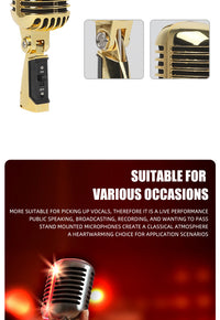 Classic Wired Dynamic Retro KTV Microphone for Stage Performance