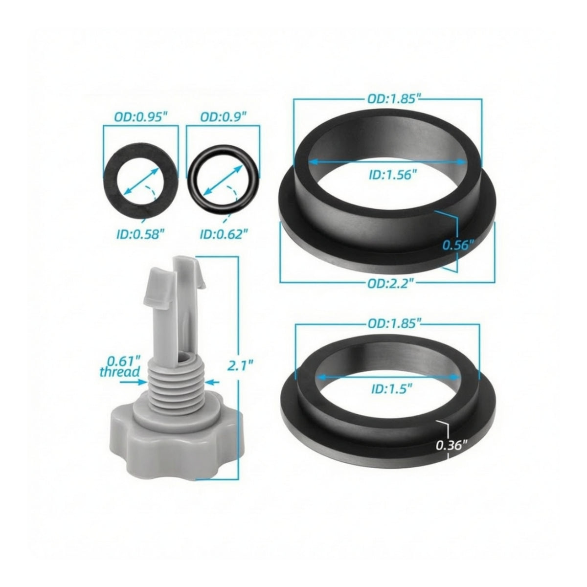 12 Pieces Leak-Proof Exhaust Valve Seals Watertight Replacement Parts Heavy-Duty Hardware for DIYers