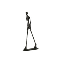 Abstract Human Figurine Cast Iron Abstract Human Statue Sculptural Figurine with Rectangular Base for Art Lovers, Simplicity Seekers, Console Table