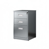 Bedside Nightstand Cabinet Stainless Steel Storage Cabinet Sturdy and Metal Nightstand Locker for Bedroom, Balcony, Garage