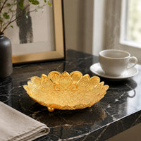 Lotus Tray Small Feet Embossed Floral Tray Shallow Dish for Display