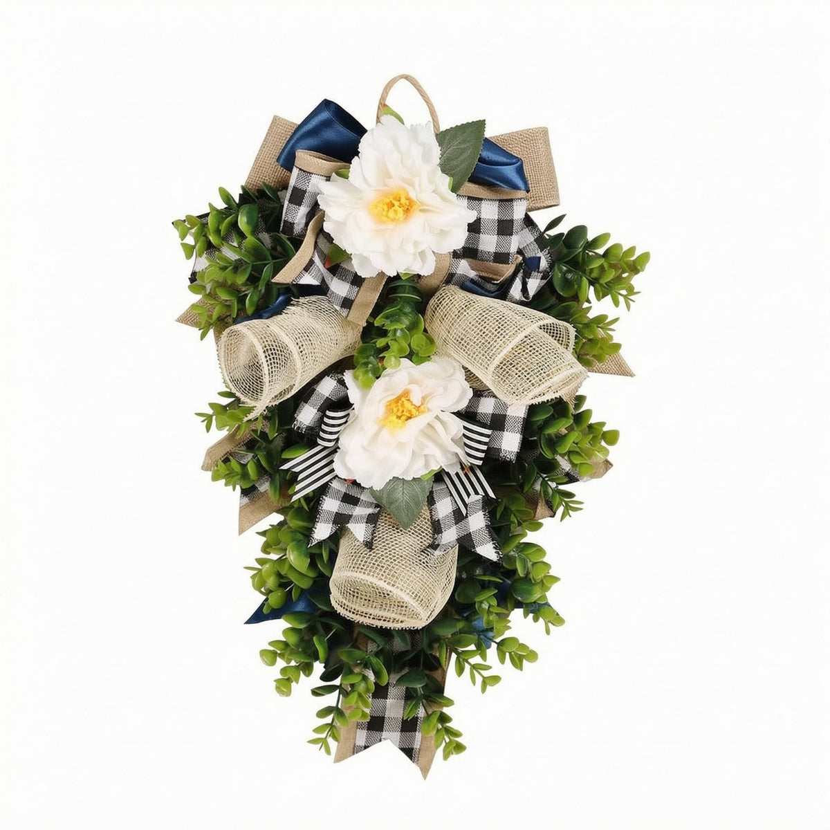 Teardrop Wreath Hanging Home Decor Eucalyptus Greenery for Wall Decoration