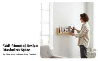 Wall-Mounted Book Ledge Easy Installation Display Shelf Elastic Cord Retainer