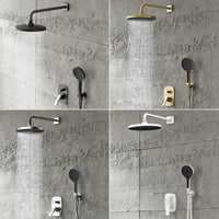 Light Luxury Copper Wall-Mounted Shower Set with Rain Showerhead