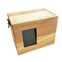 Photo Frame Ash Box Wood Grain Wooden Memorial Ash Box Hollow Interior Cremains Container
