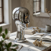 Mannequin Head Luxury Look Silver Head Bust Art Stylish Aesthetic Table Ornament Display Stand