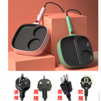 110V Breakfast Machine Small Flat Electric Frying Pan for Eggs, Pancakes, Hamburgers, Non-stick, Dorm BBQ, US Plug