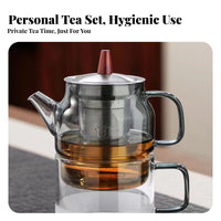 Glass Teapot with Infuser and Cup Heat Resistant Borosilicate Glass Tea Set