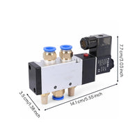 2-Position 5-Way Solenoid Valve 24V DC Pneumatic Solenoid Valve Aluminum Alloy Threaded for Technicians, Automation Systems