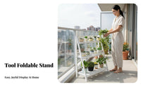 Foldable Lattice Rack Installationno-assembly Tiered Plant Holder Easy Assembly Multi-Tier Design for beyonddoor, Patio, Indoor