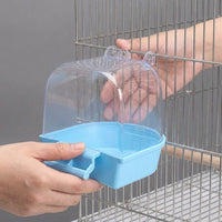Bird Bathtub and Parrot Bathing Station, Transparent Wash Basin with Perch and Suction Cups, Indoor Budgie Bath for Small Birds and Canaries