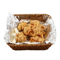 Deep round woven kitchen basket, plastic, 22x7 cm, brown